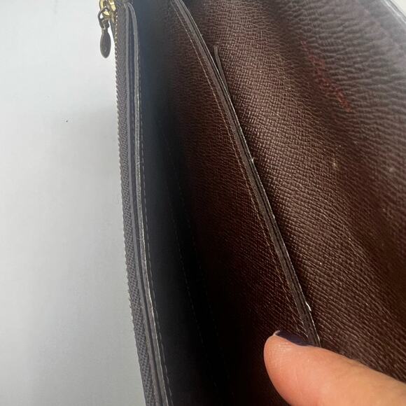 GUC Louis Vuitton Damier Ebene Double Snap Long Wallet - Picture 7 of 9
